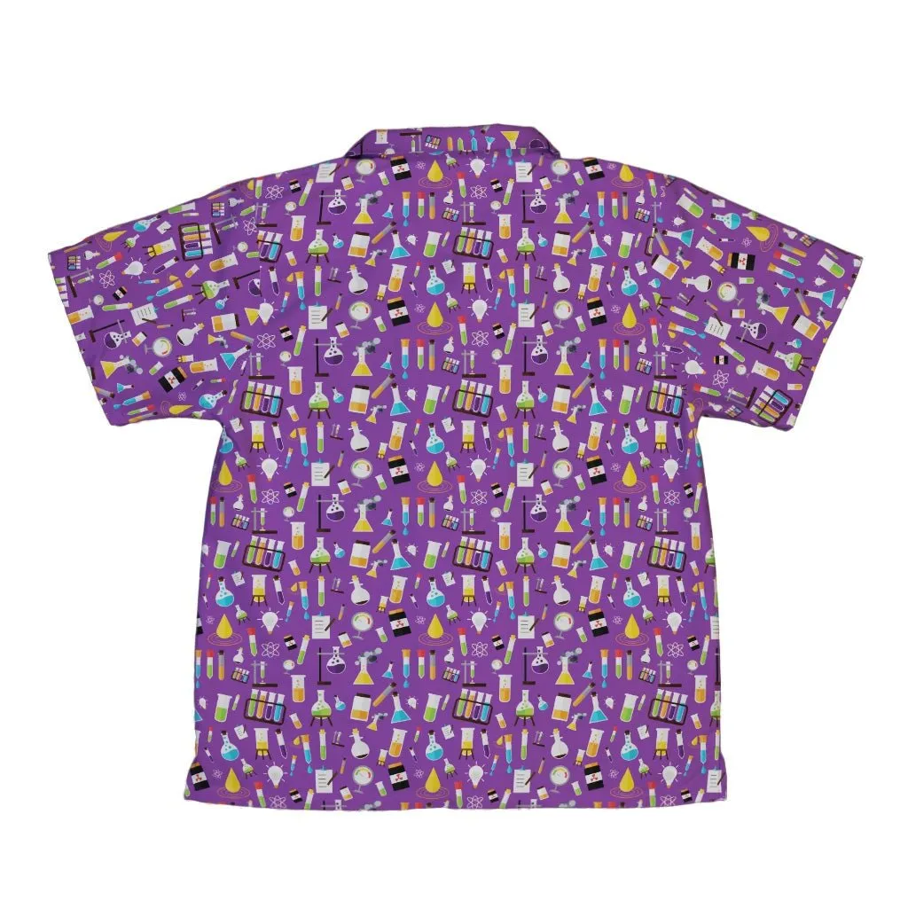 Lab Beakers Purple Science Youth Hawaiian Shirt