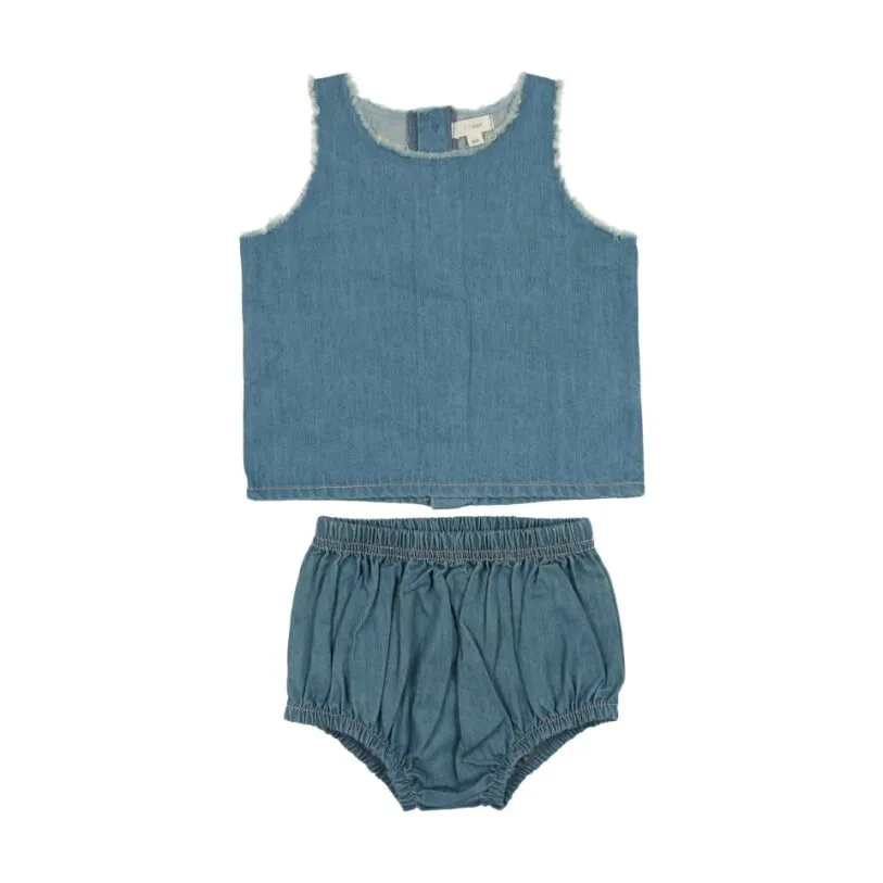 Lil Legs Denim Tencil Boys Tank Set