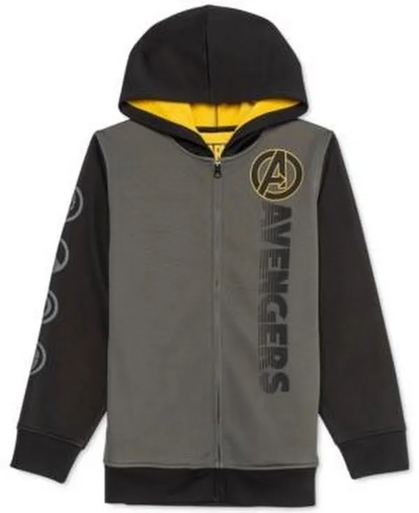 Marvel Big Boys Avengers Hero Symbols Colorblocked Hoodie, Size Medium