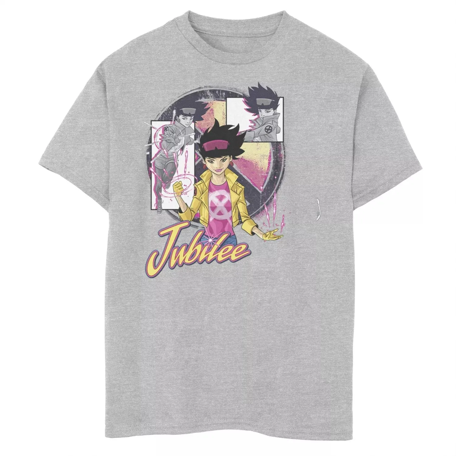 Marvel X-Men Jubilee Logo Collage T-Shirt for Boys Ages 8-20 Marvel