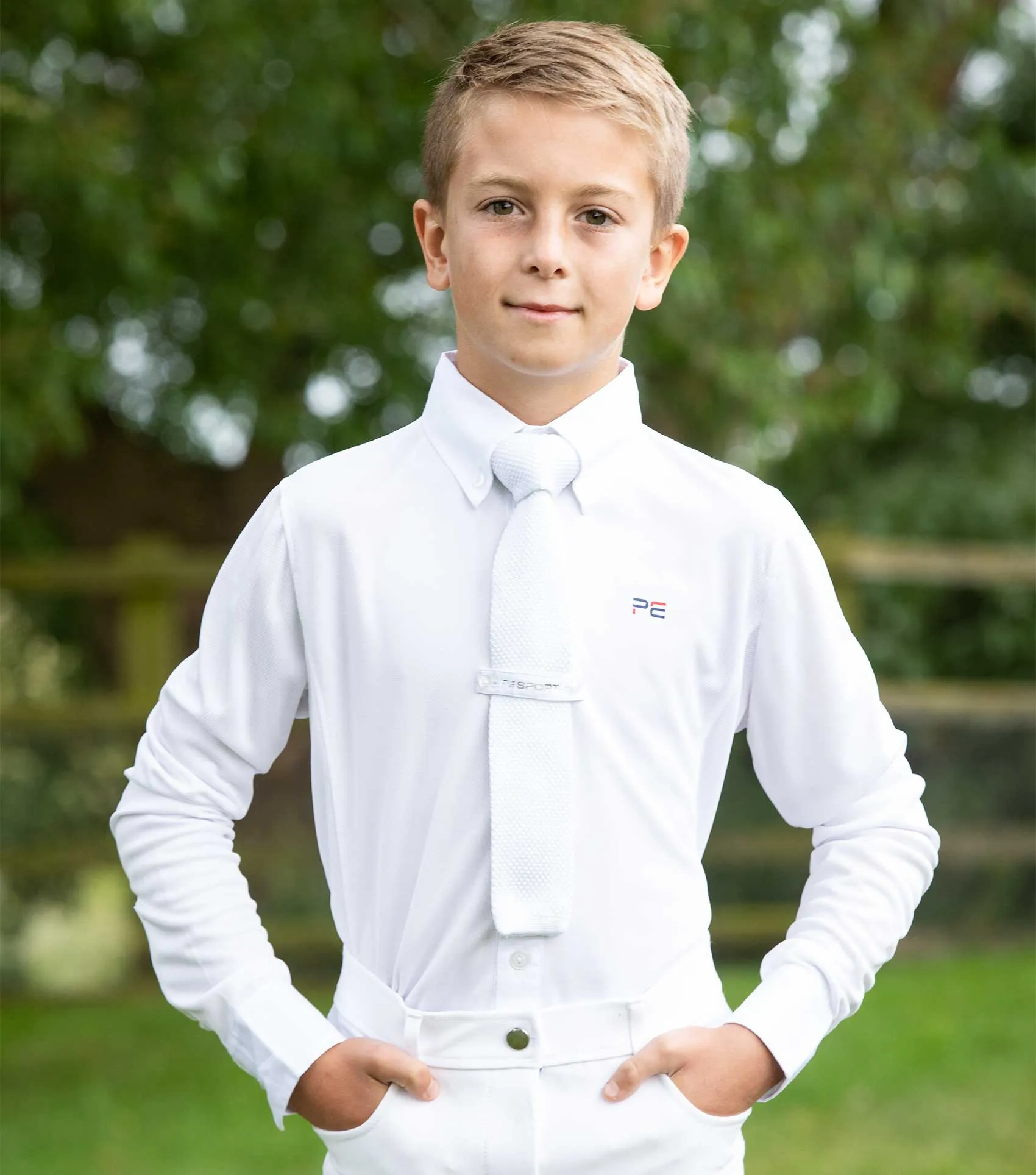 Mini Giulio Boy's Long Sleeve Show Shirt White