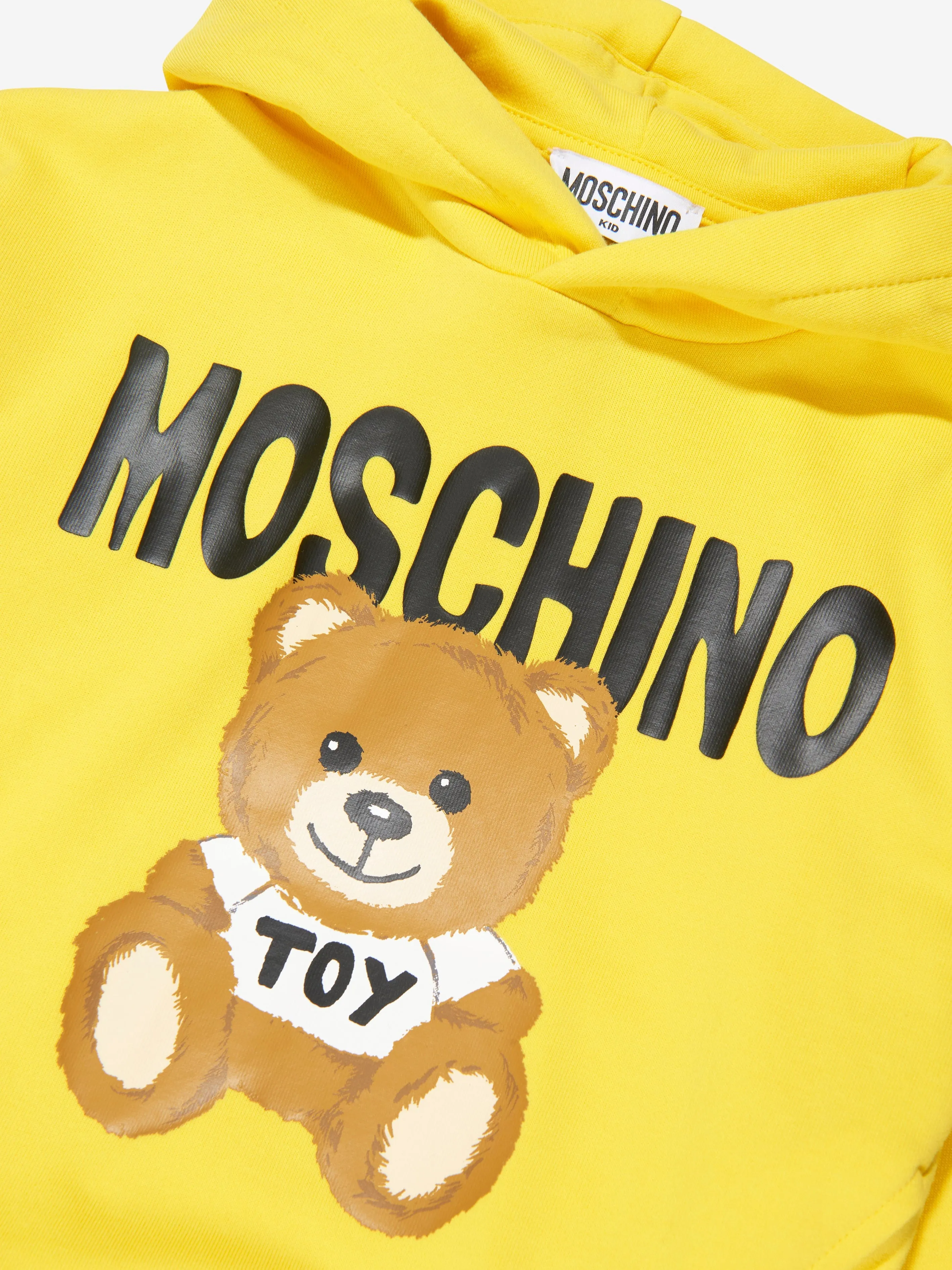 Moschino Kids Teddy Logo Hoodie in Yellow