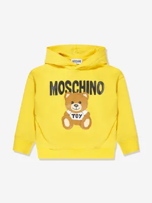 Moschino Kids Teddy Logo Hoodie in Yellow