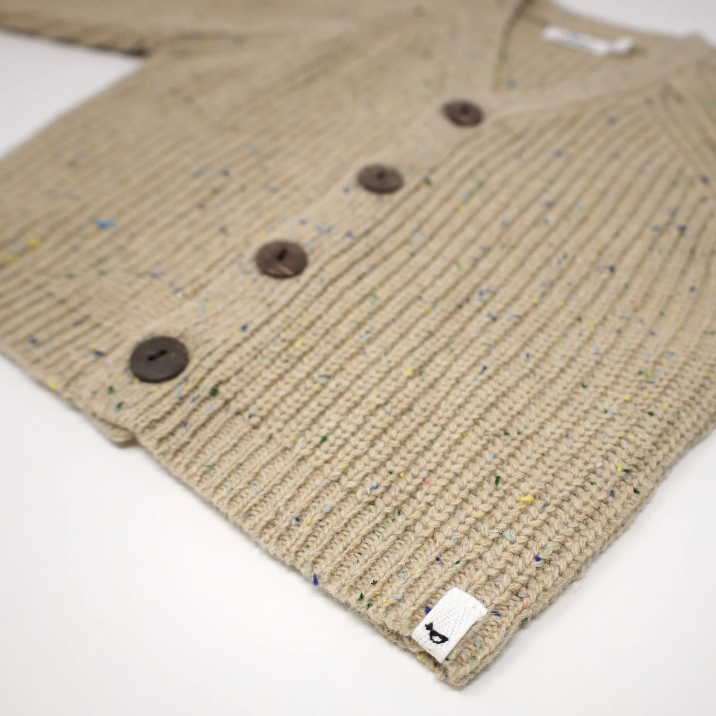 oh baby! Grandpa Knitted Cardigan - Oatmeal Confetti