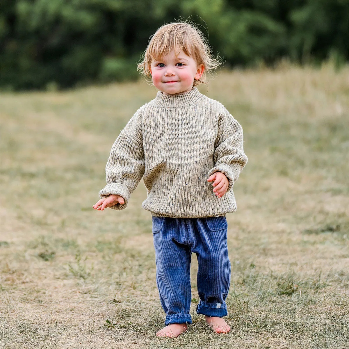 oh baby! Grandpa Knitted Pullover - Oatmeal Confetti