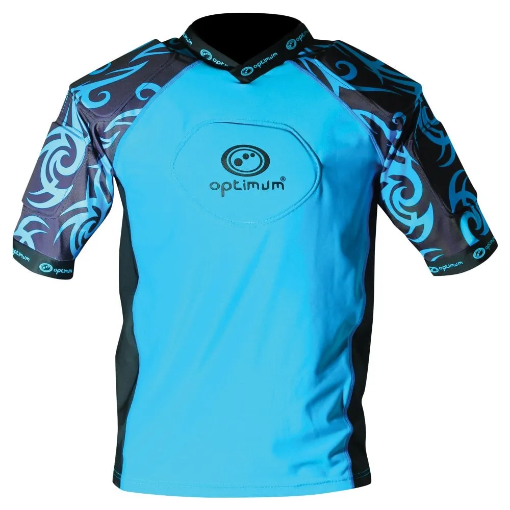 Optimum Razor protective Rugby padded top Cyan/black JUNIOR Sizes