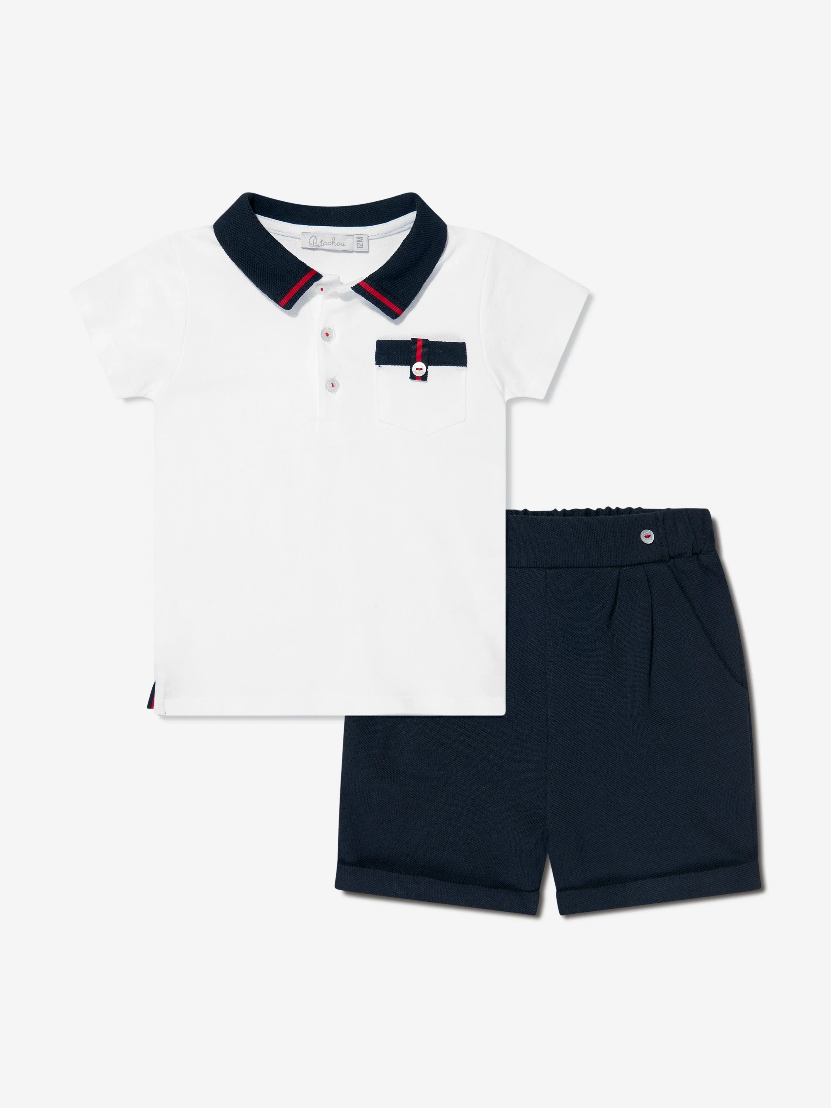 Patachou Baby Boys Polo Top And Shorts Set in Navy