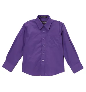 Premium Solid Cotton Blend Purple Dress Shirt