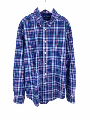 Ralph Lauren Boys' Plaid Shirt Navy/Multi Size M (10-12)