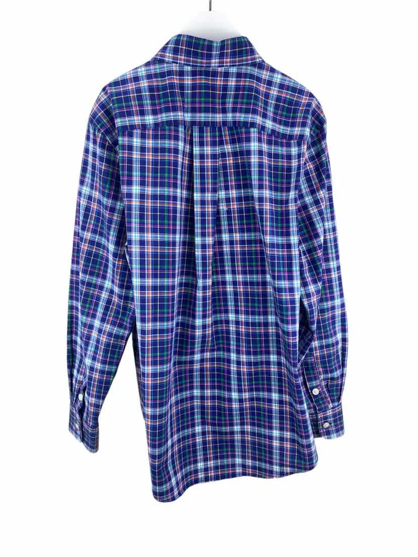 Ralph Lauren Boys' Plaid Shirt Navy/Multi Size M (10-12)