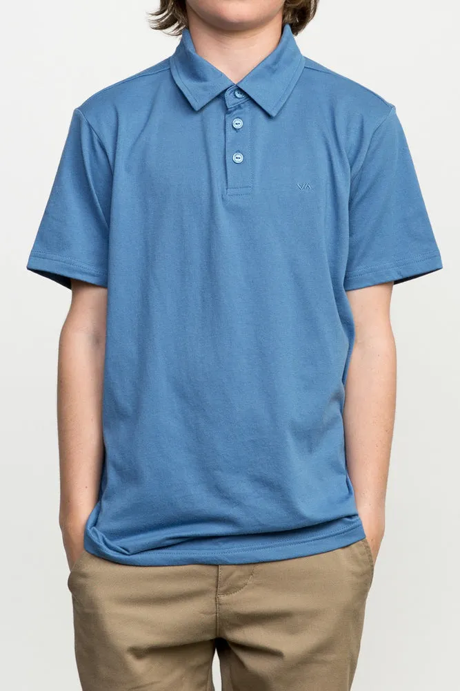 RVCA Sure Thing Boys Polo Shirt - Black (Size 14 left)