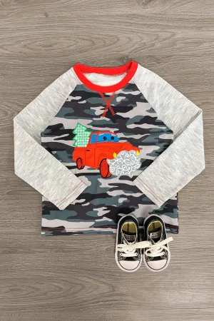 Santa Truck Camo Top