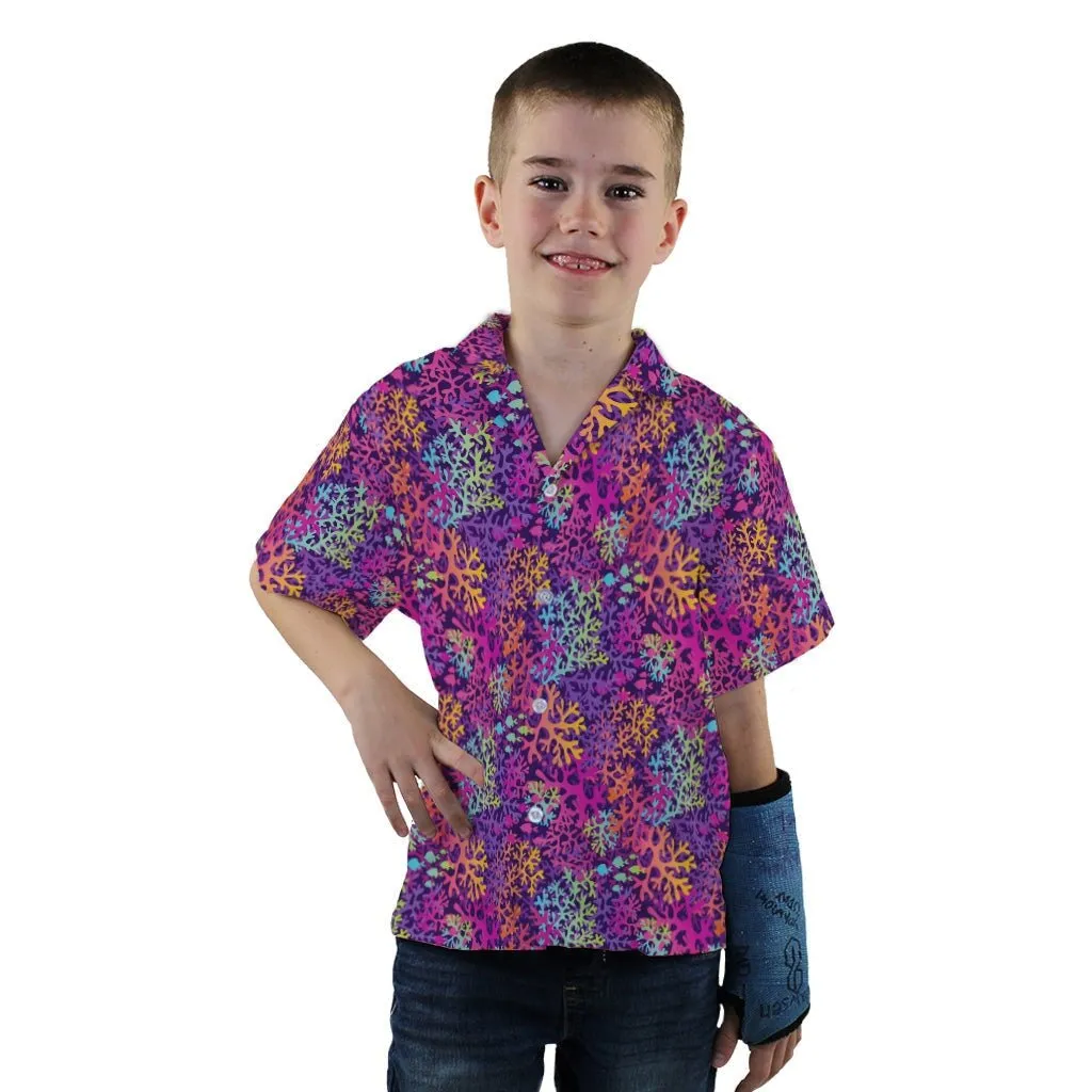 Science Marine Biology Rainbow Coral Youth Hawaiian Shirt