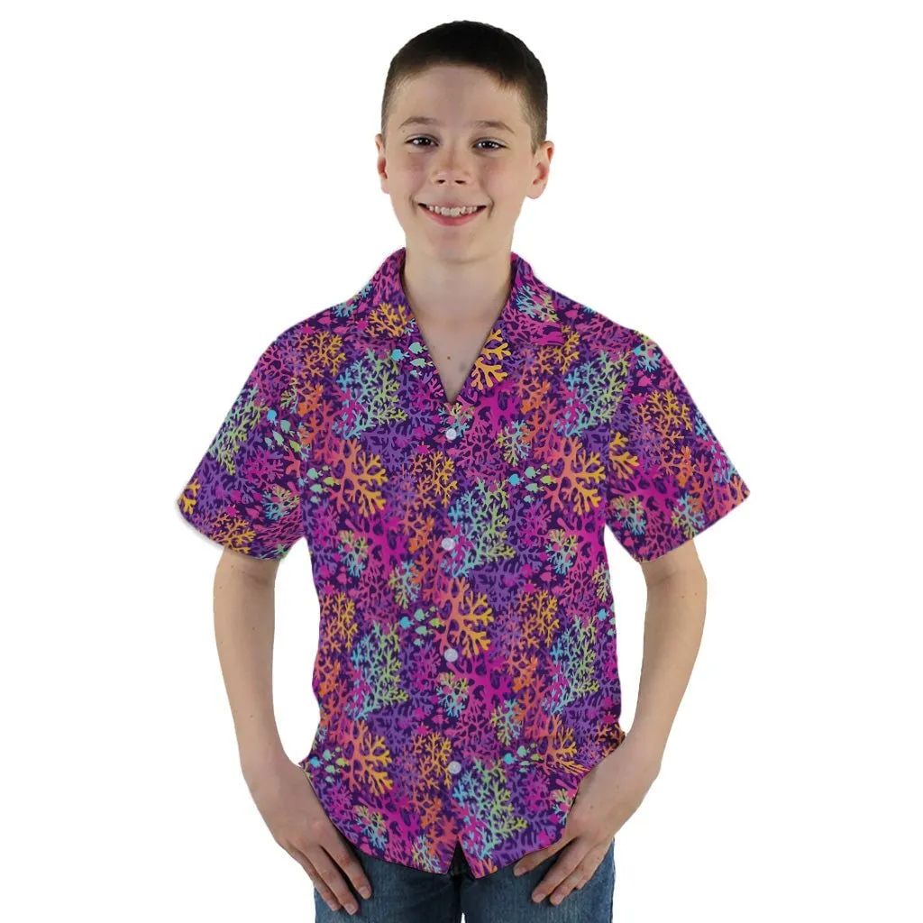 Science Marine Biology Rainbow Coral Youth Hawaiian Shirt