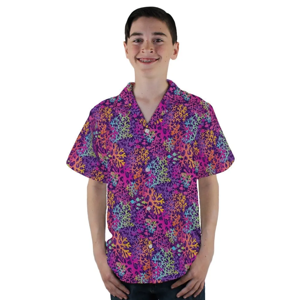 Science Marine Biology Rainbow Coral Youth Hawaiian Shirt