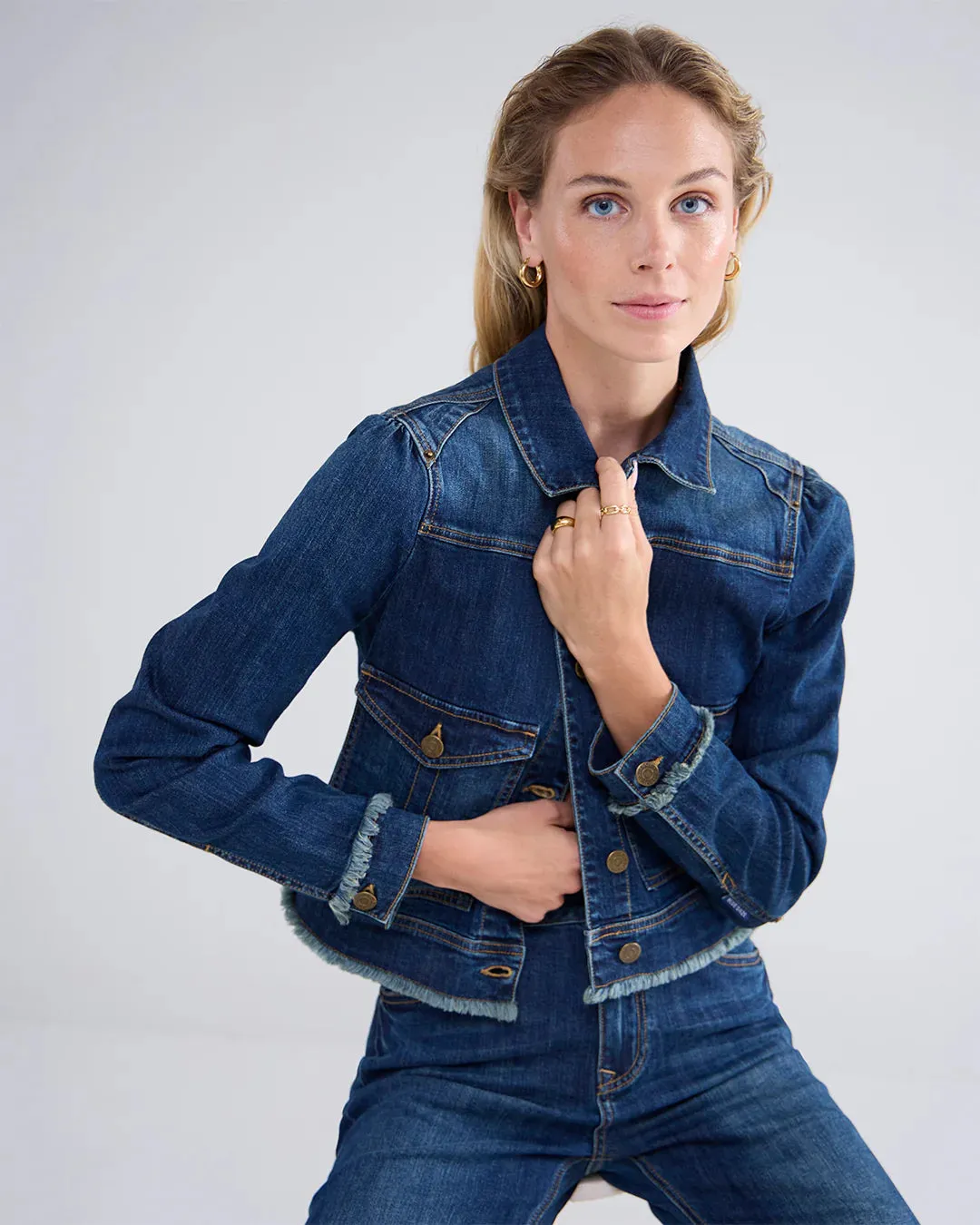 Slim Fit Denim Jacket in Blue