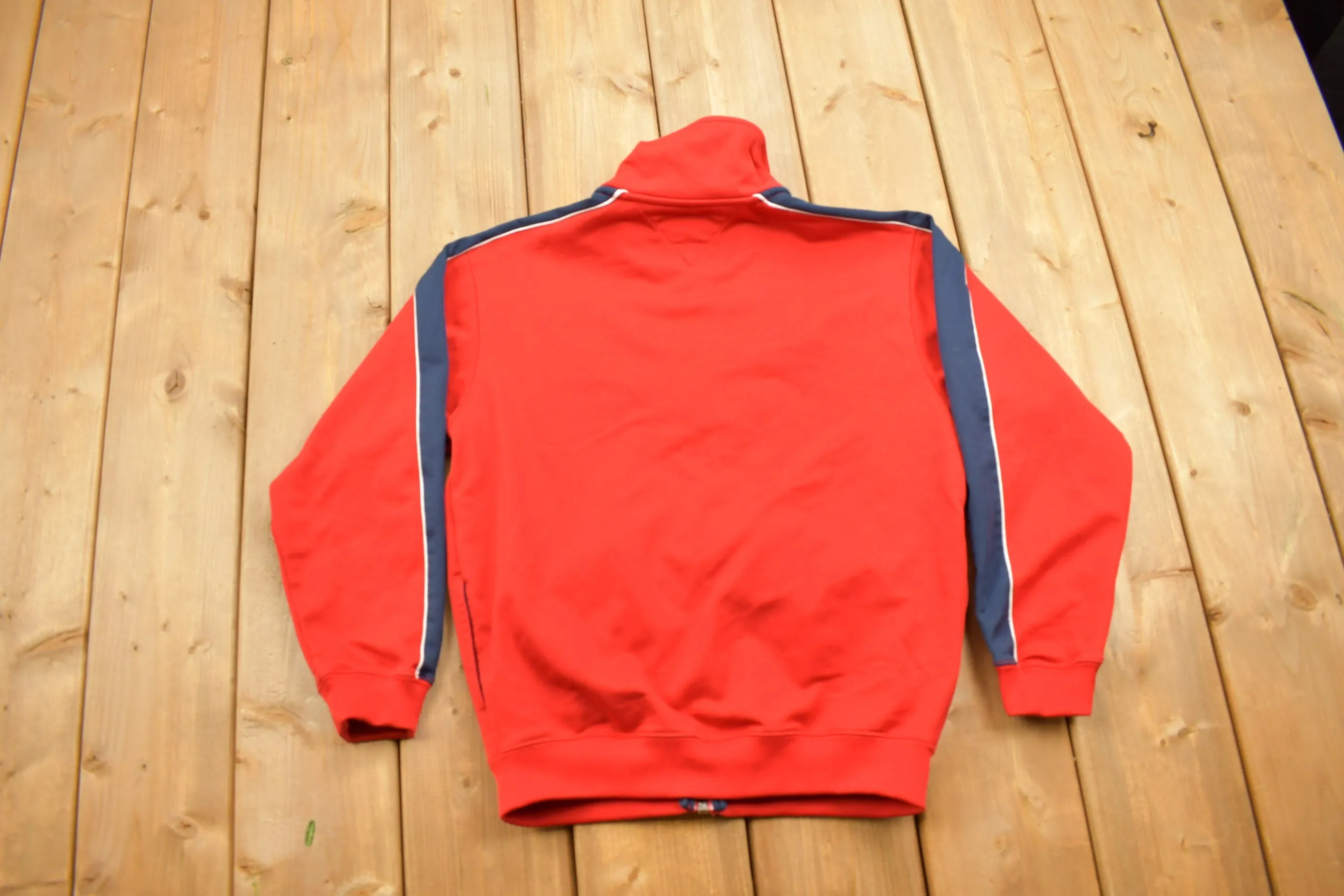 Vintage 1990s Pony Zip Up Colour Block Warm Up Sweatshirt