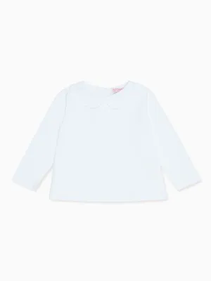 White Romo Long Sleeve Baby Top