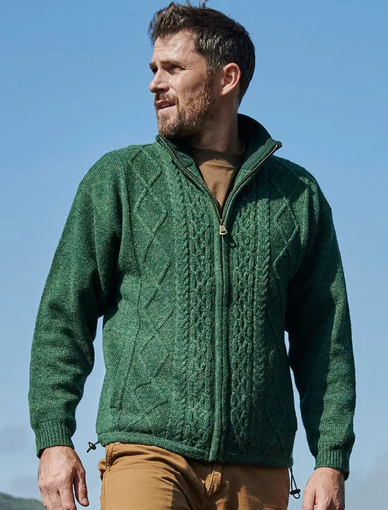 Windproof Aran Style Jacket - Pickle