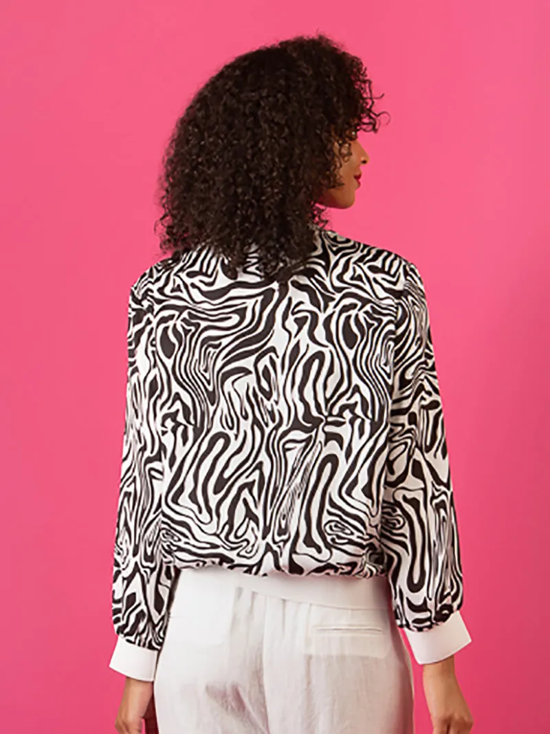 Zebra Prrint Bomber Jacket