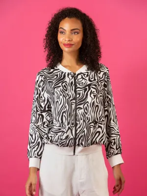 Zebra Prrint Bomber Jacket