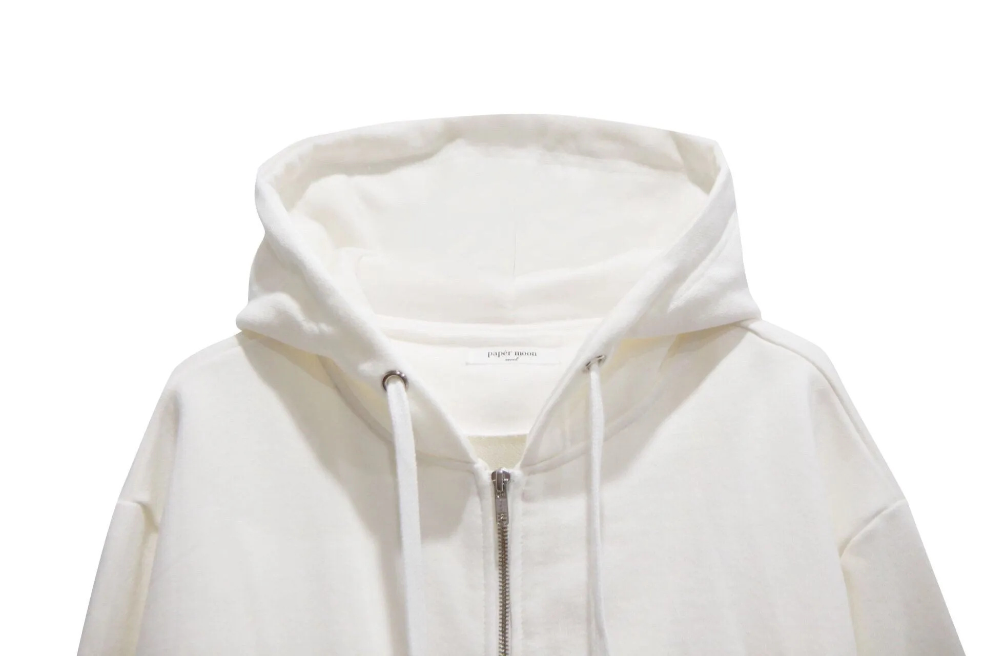 ZIP UP UNBALANCED COTTON HOODIE