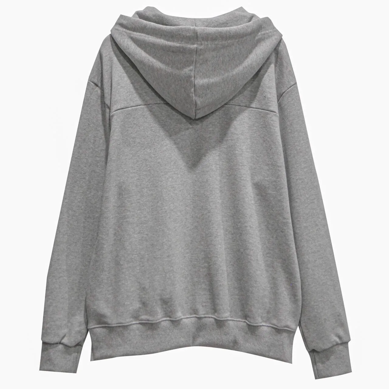 ZIP UP UNBALANCED COTTON HOODIE